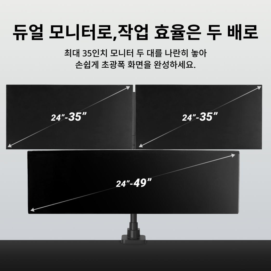 Hexcal 고중량 모니터암 듀얼 트리플 쿼드